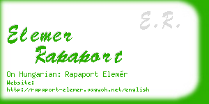 elemer rapaport business card